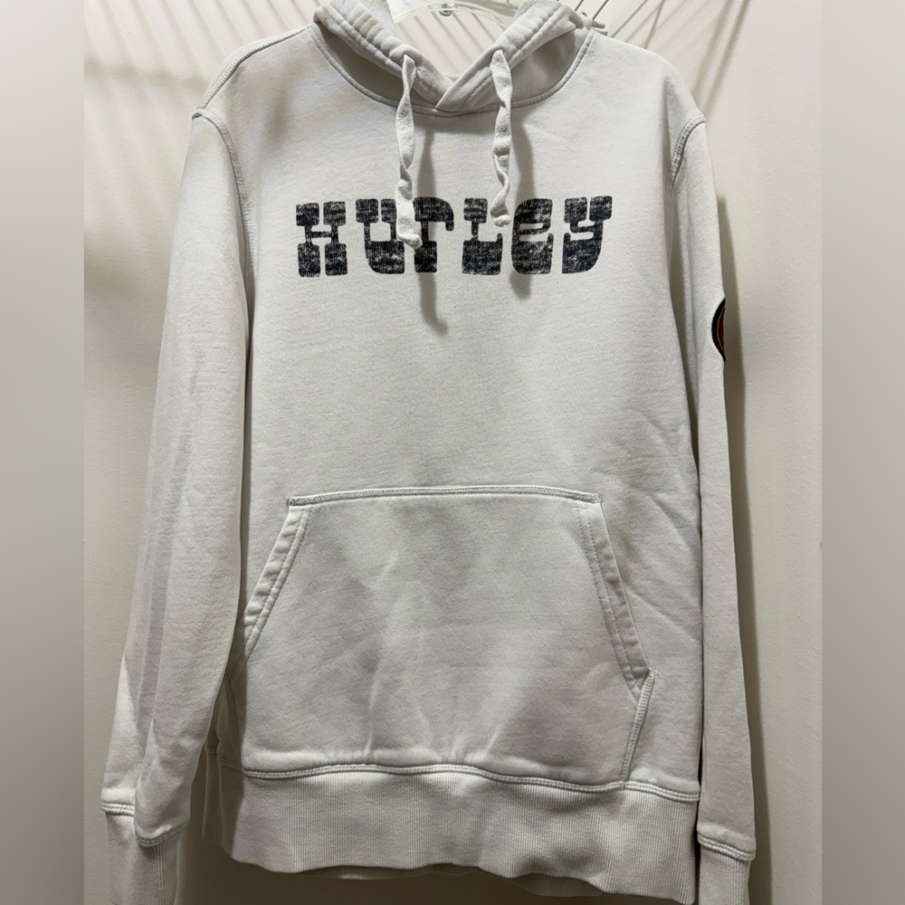 Hurley Off-White Hoodie with Black Logo